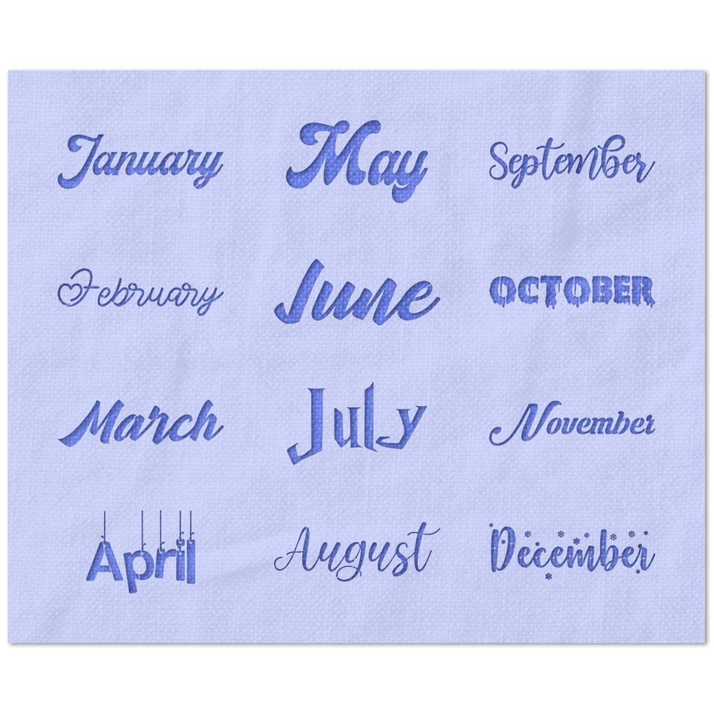 Months Calendar Stencil