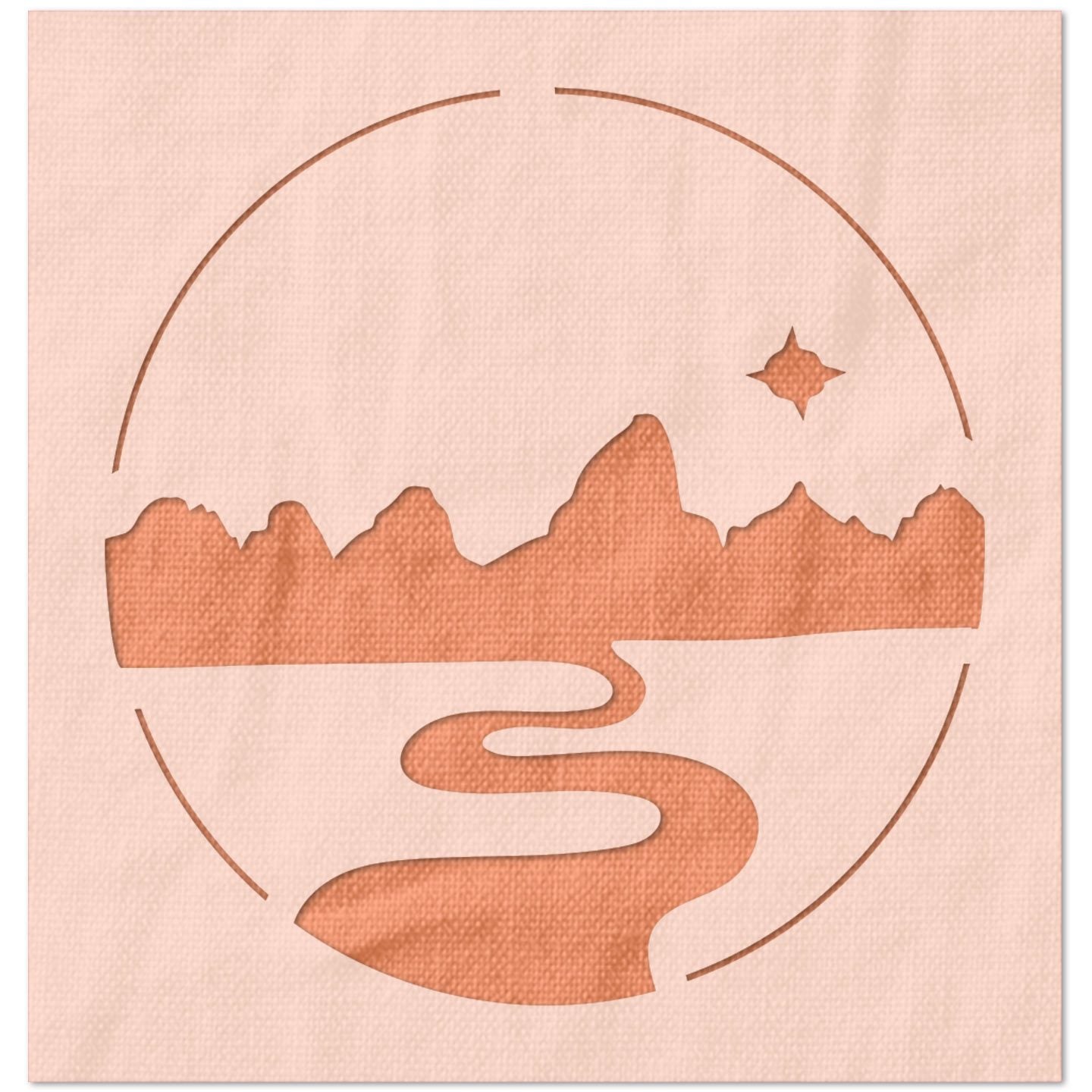 Mountainous Path Stencil