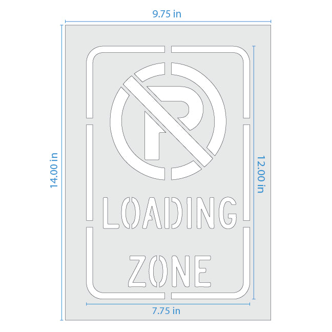 No Parking Loading Zone Symbol Sign Stencil