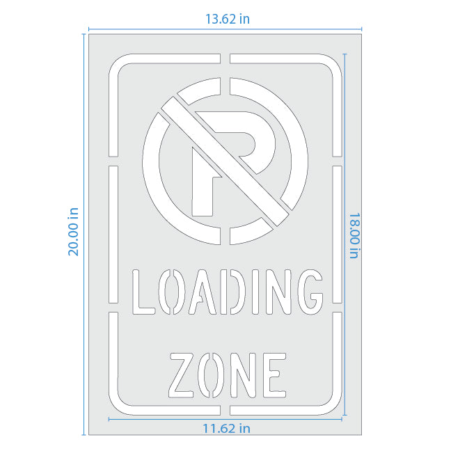 No Parking Loading Zone Symbol Sign Stencil