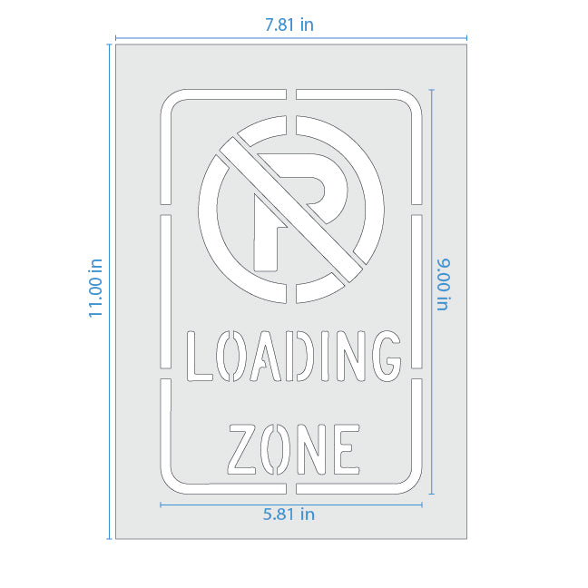 No Parking Loading Zone Symbol Sign Stencil