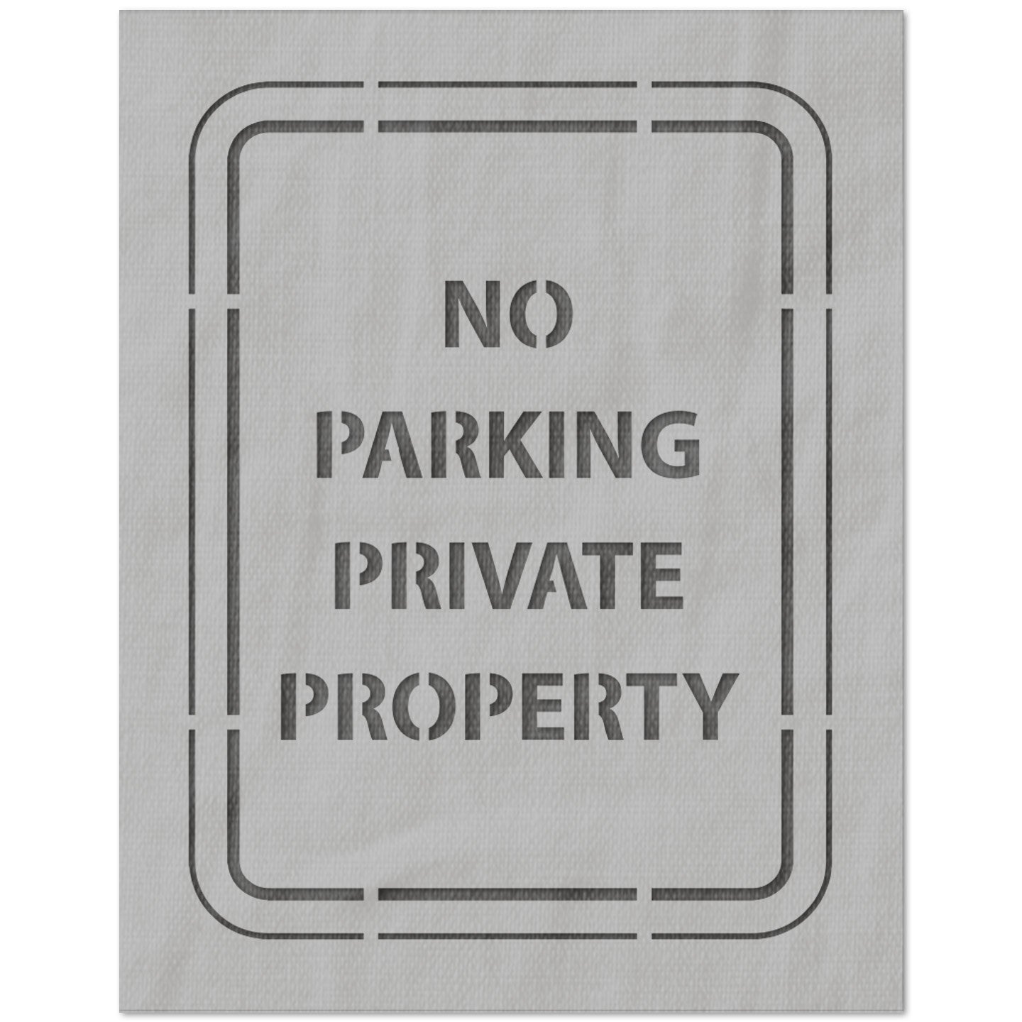 No Parking Private Property Sign Stencil