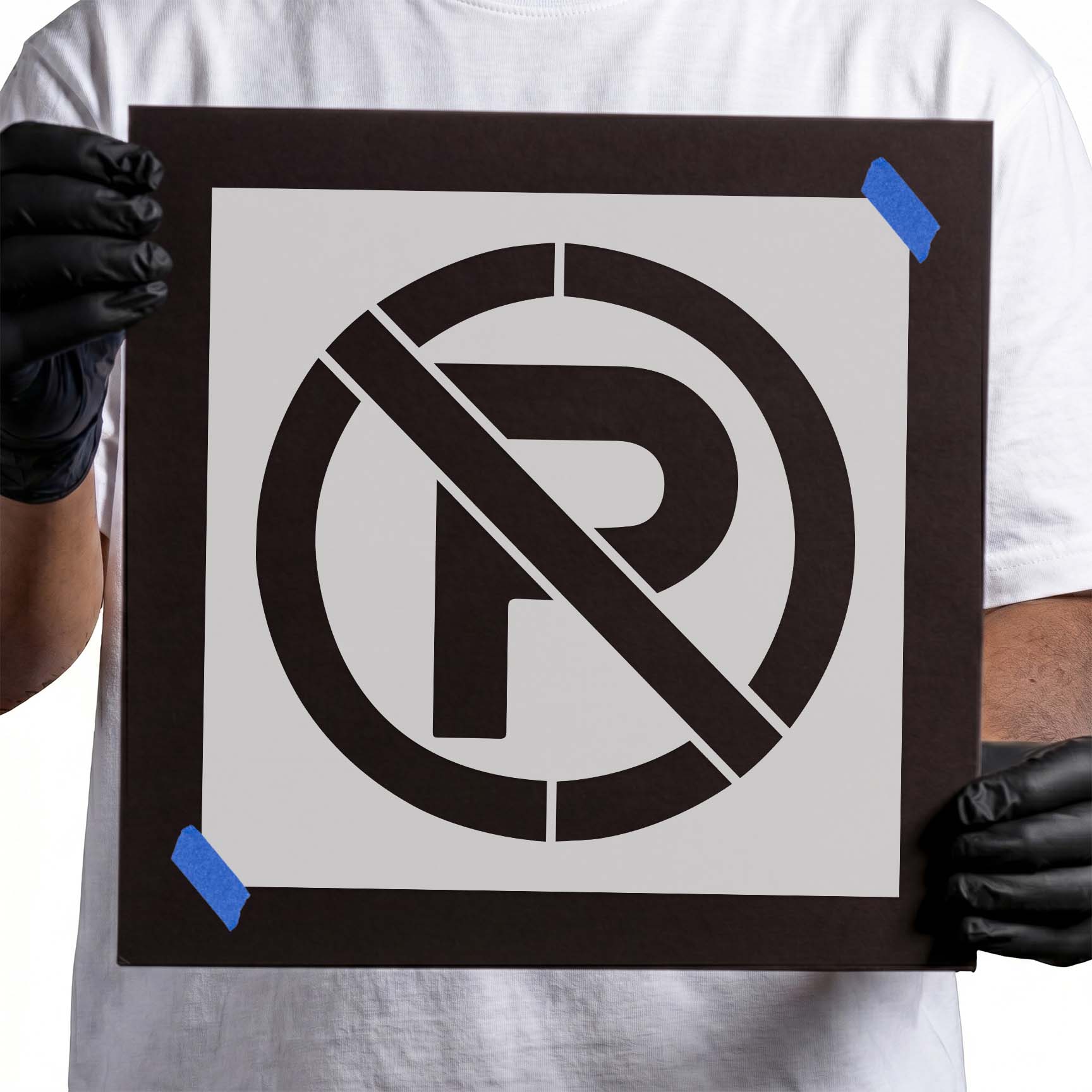 No Parking Symbol Stencil