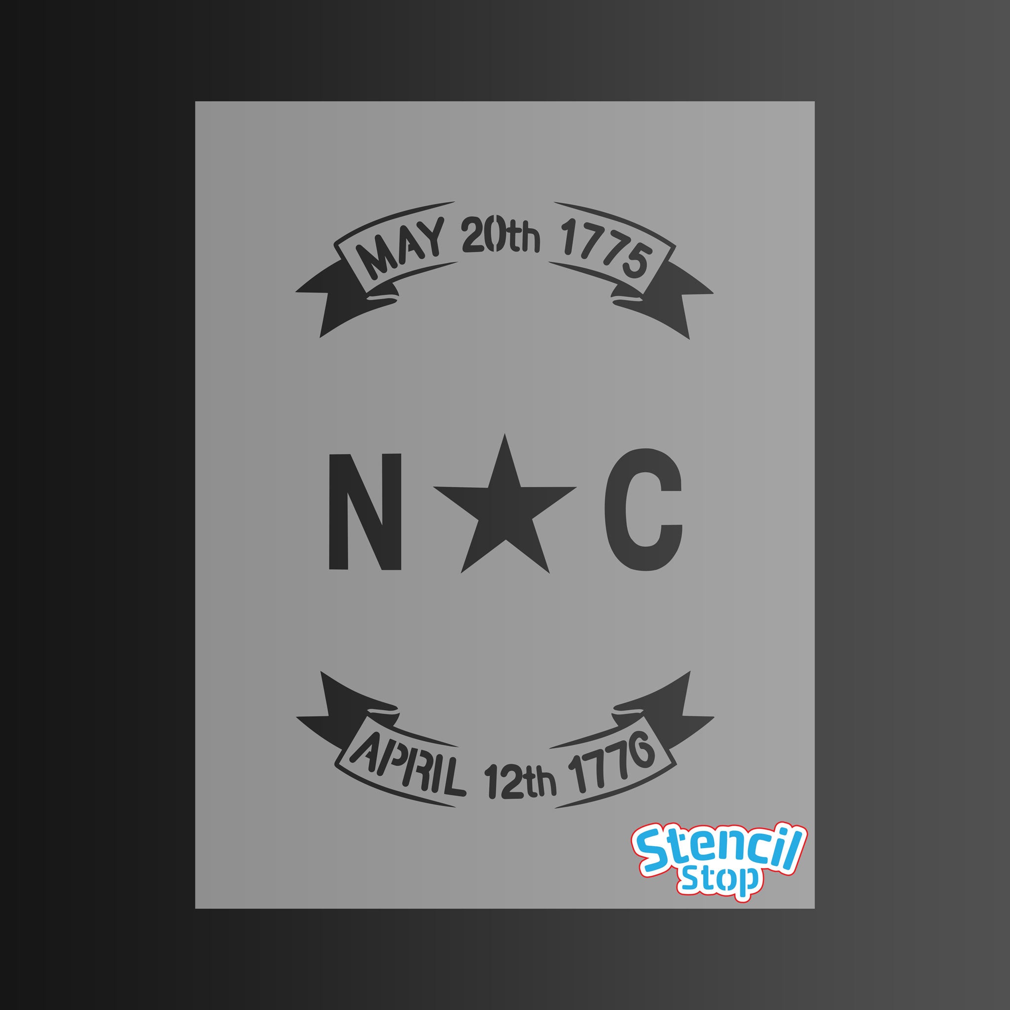 North Carolina State Flag Stencil