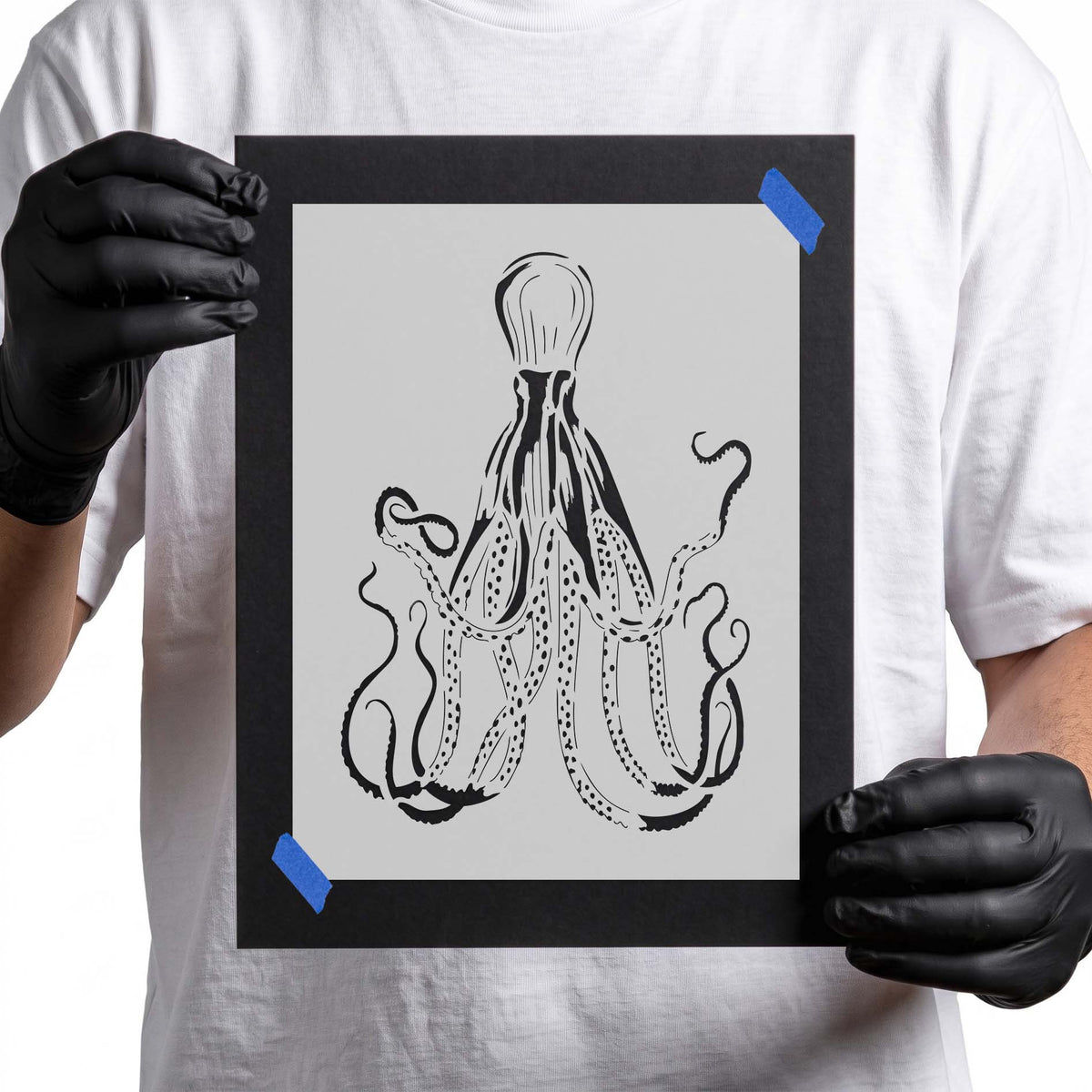 octopus stencil drawing