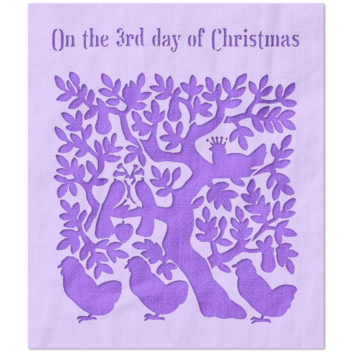 On The 3rd Day of Christmas Stencil