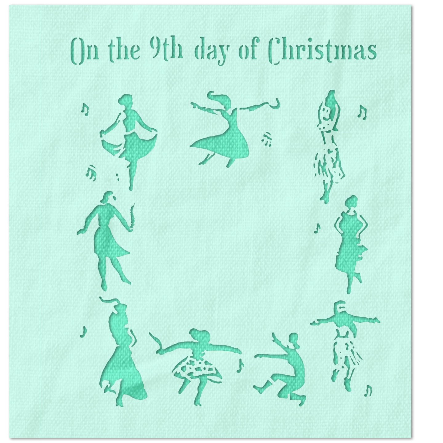On The 9th Day of Christmas Stencil