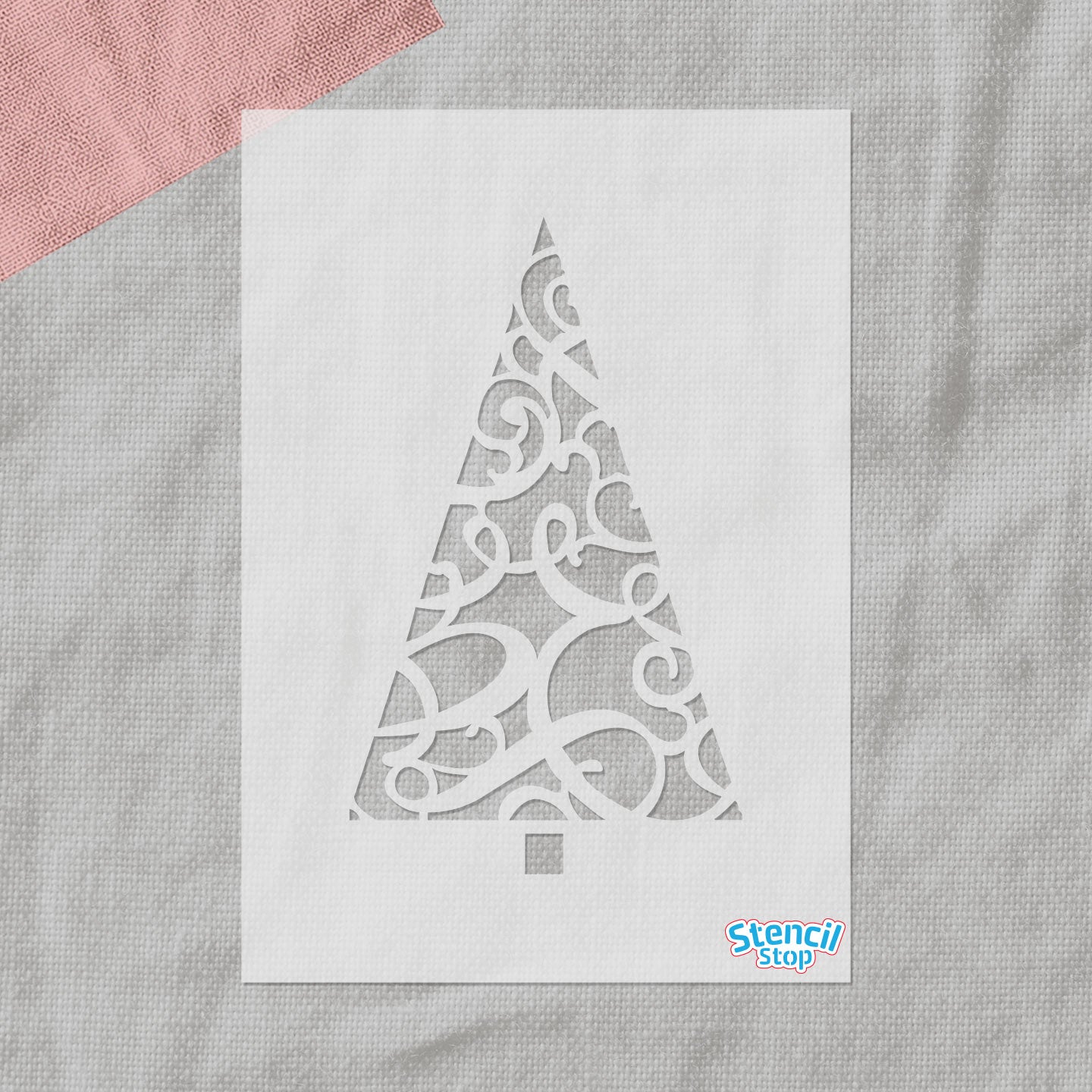 Ornate Christmas Tree Stencil