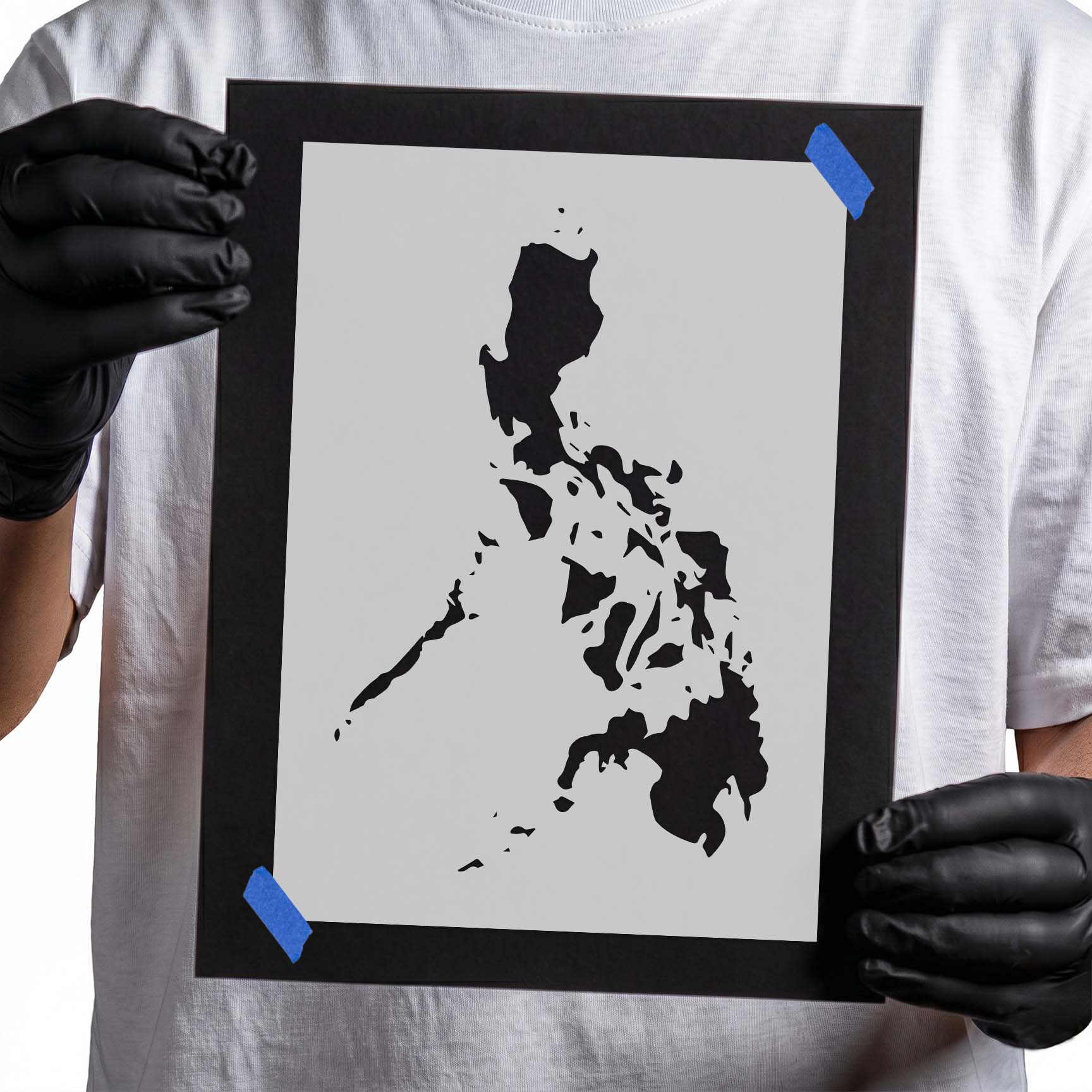Philippines stencil showing the distinctive island archipelago silhouette