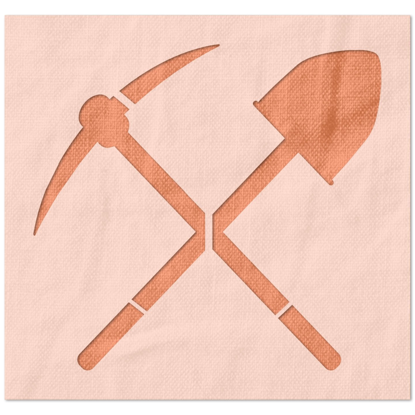 Pickaxe and Shovel Stencil