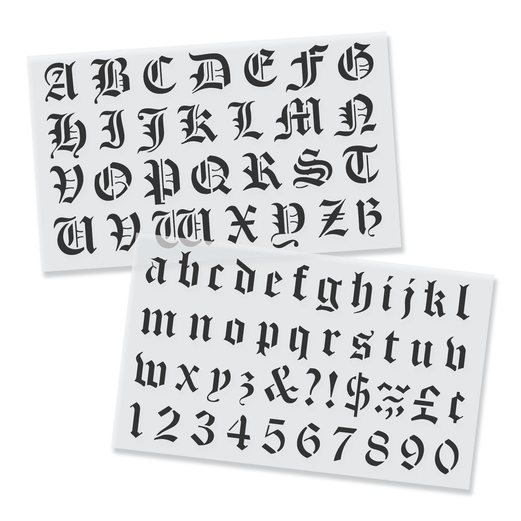 Creative Start Stencil Kit Reusable Paper Letters Numbers and Symbols  Gothic 2 45 Characters - Office Depot