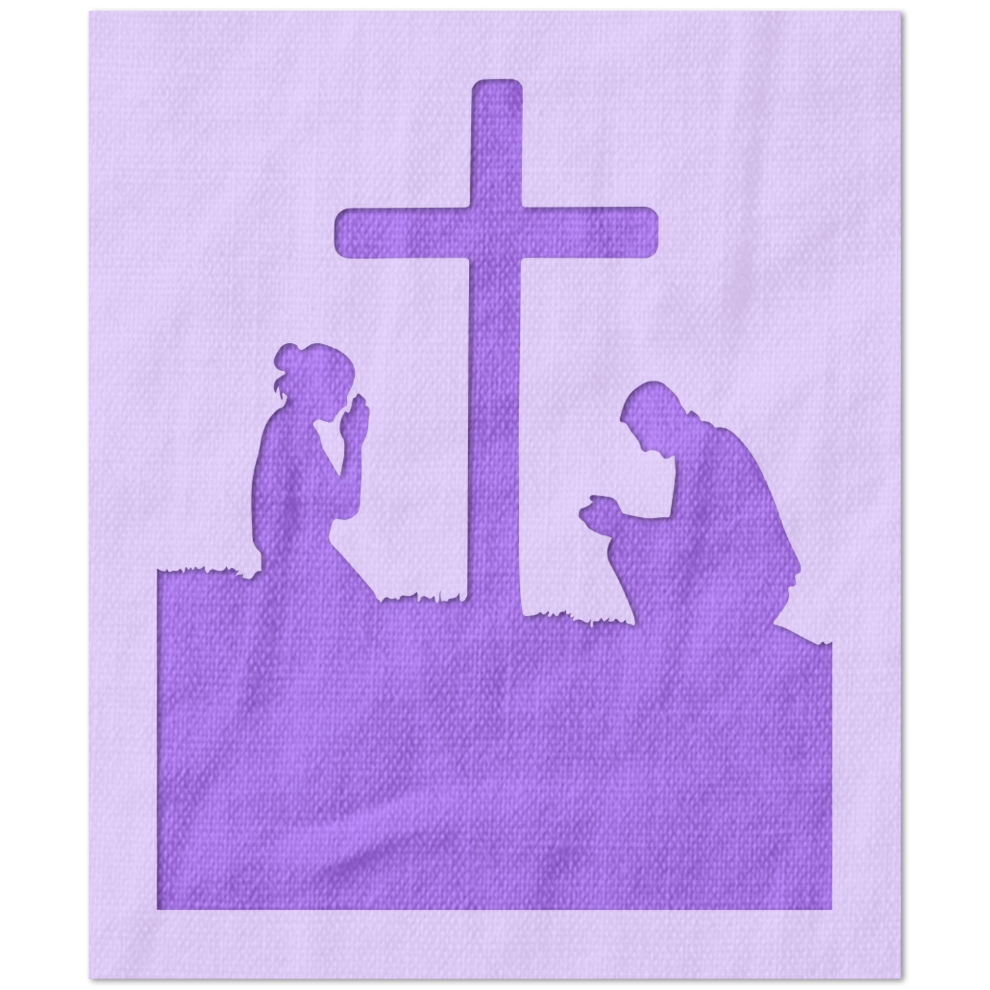 Prayer Cross Silhouette Stencil