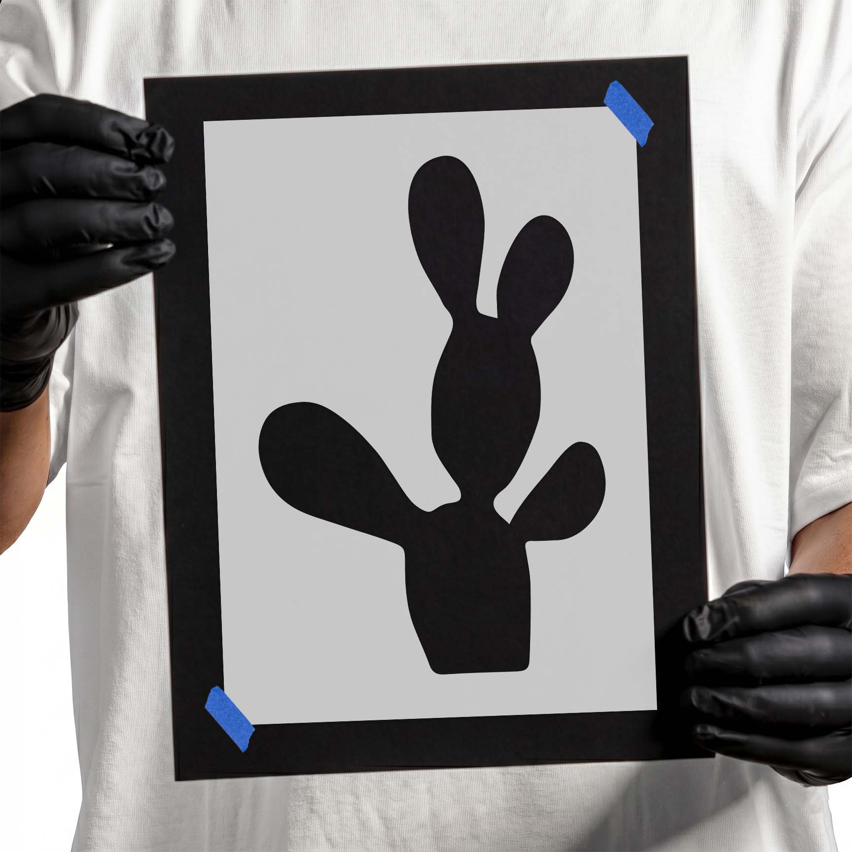 Prickly pear cactus stencil with rounded branching pads