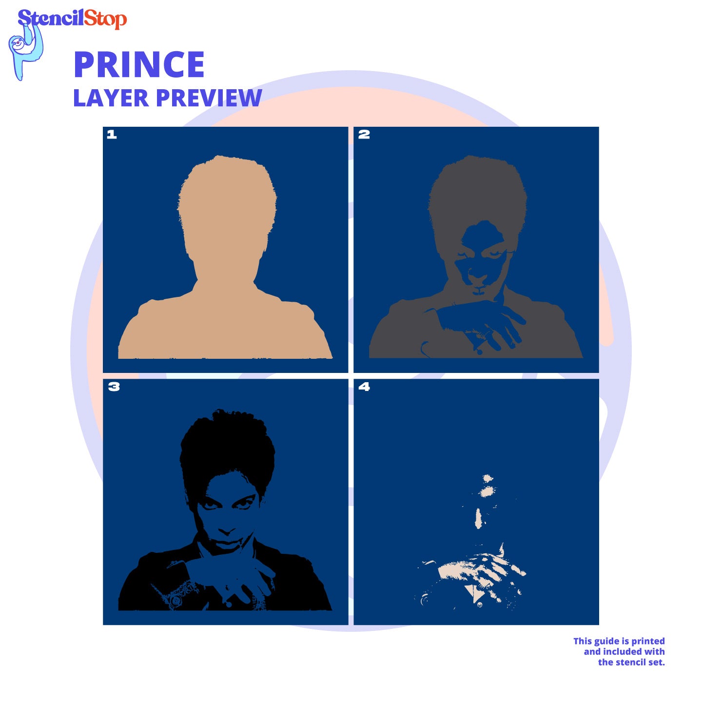 Prince "Purple Rain" Layered Stencil Preview