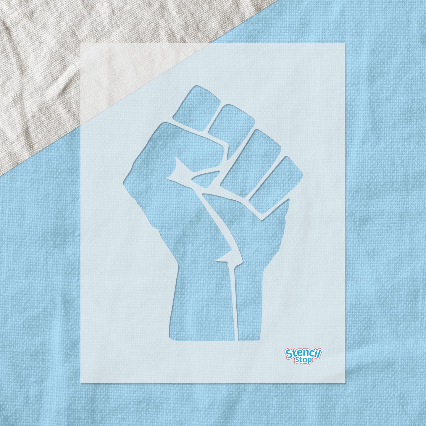 Raised Fist Stencil