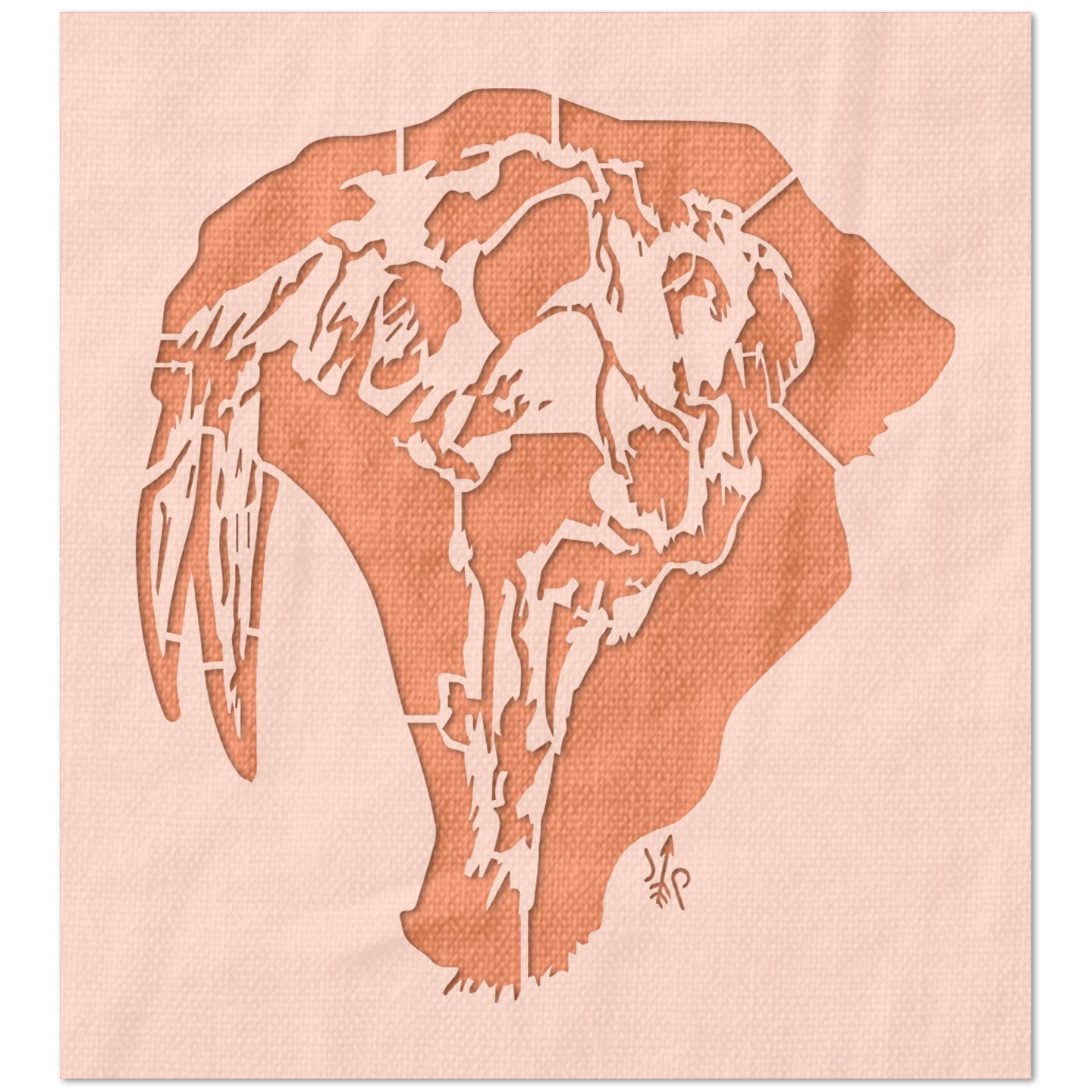 Sabertooth Tiger Skull Stencil