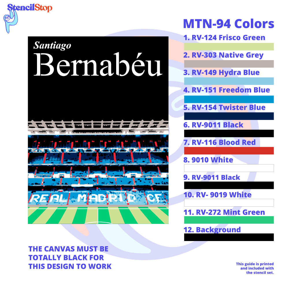 Santiago Bernabeu Layered Stencil Color Guide