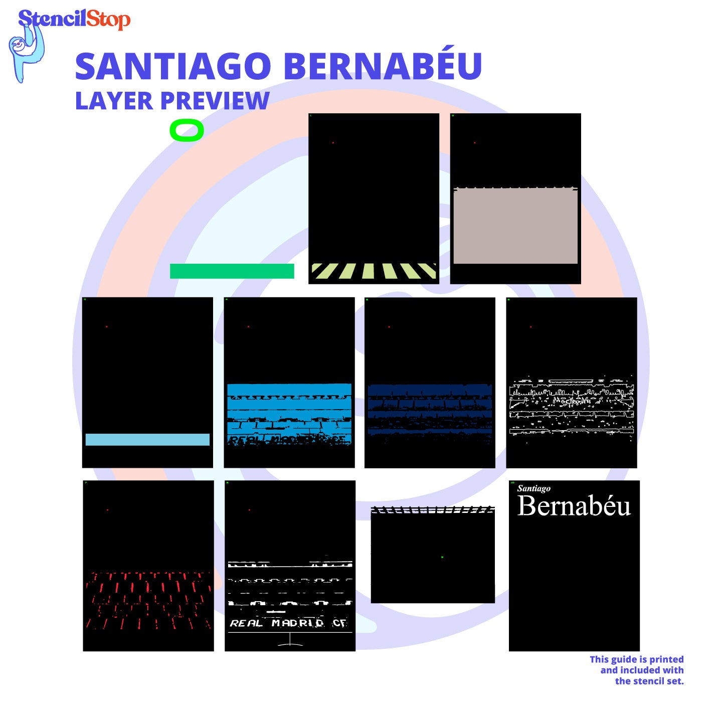 Santiago Bernabeu Layered Stencil Preview