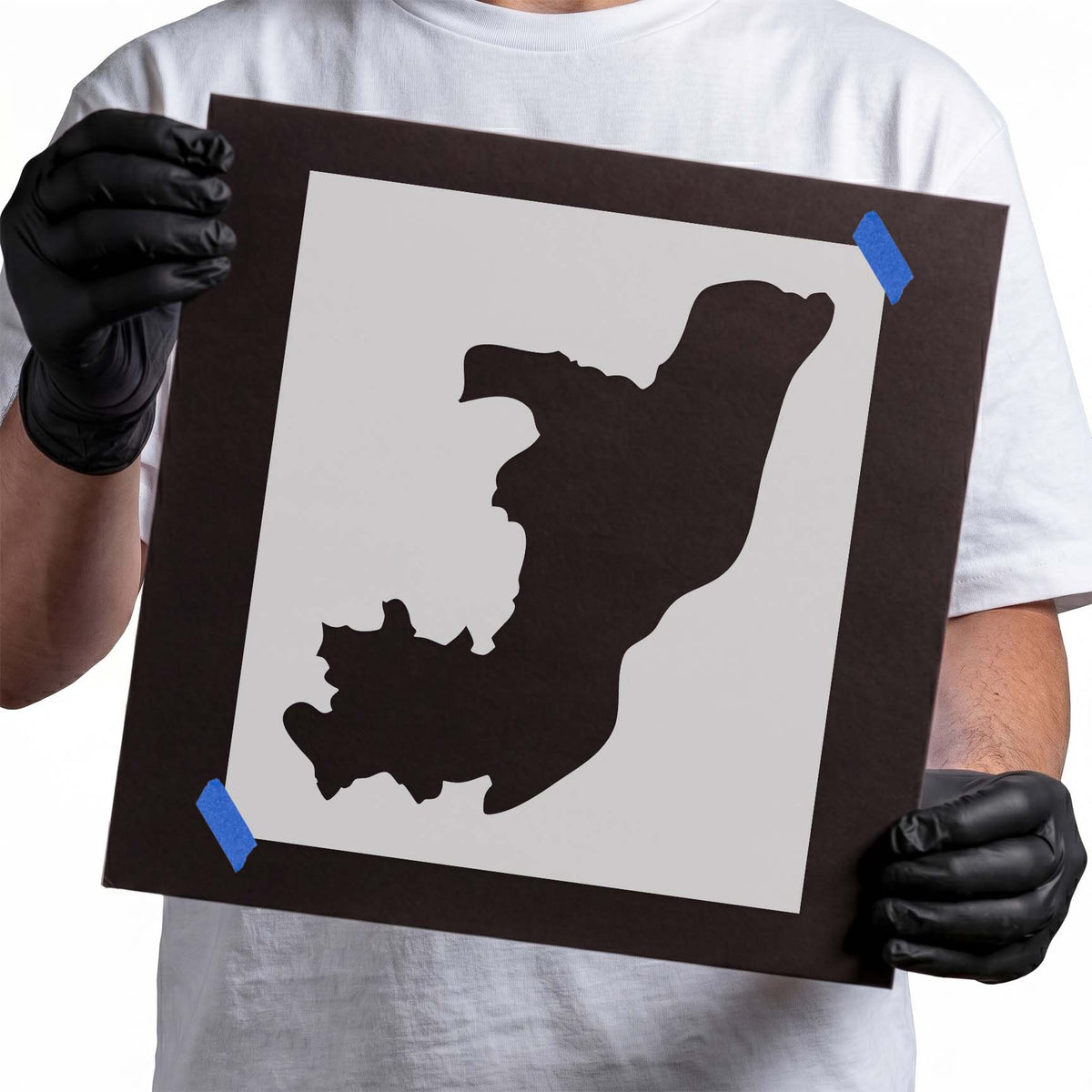 Republic of Congo map stencil with solid geographic silhouette