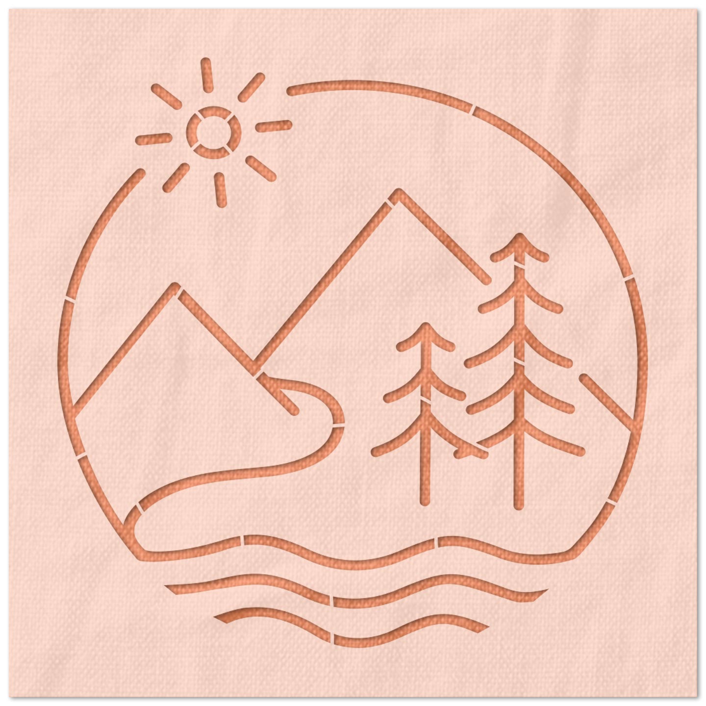 Shining Mountain Lake Stencil