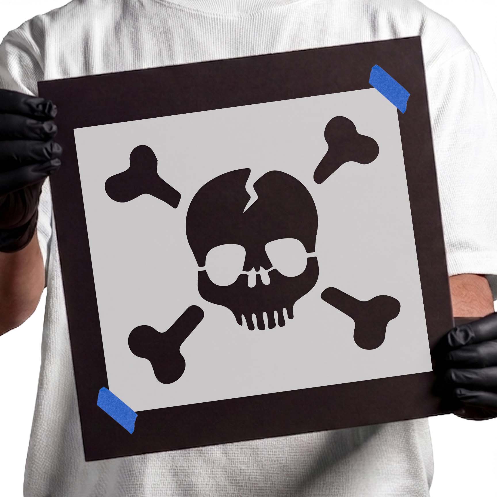 Skull and Crossbones Design Stencil