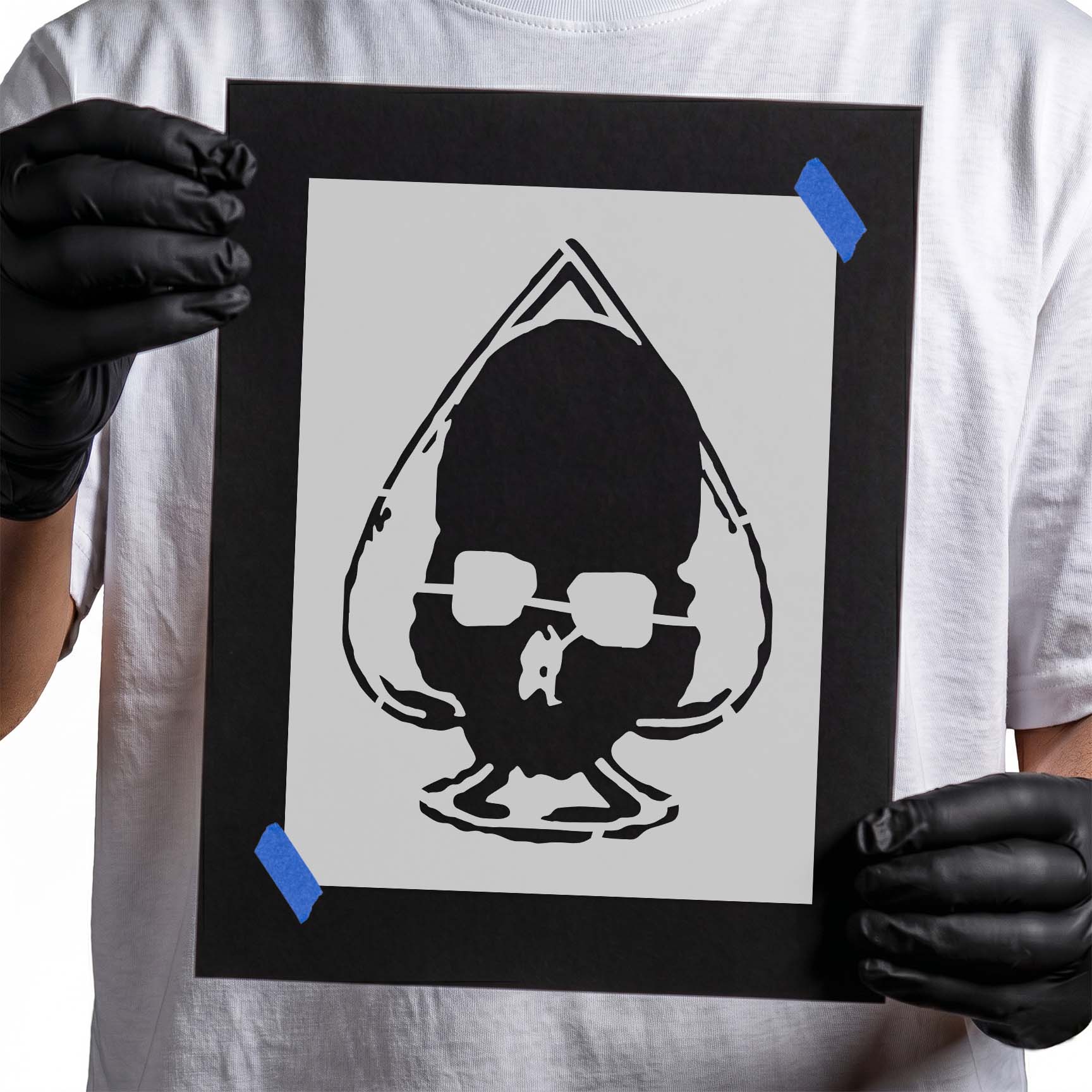 Skull in Spade Stencil