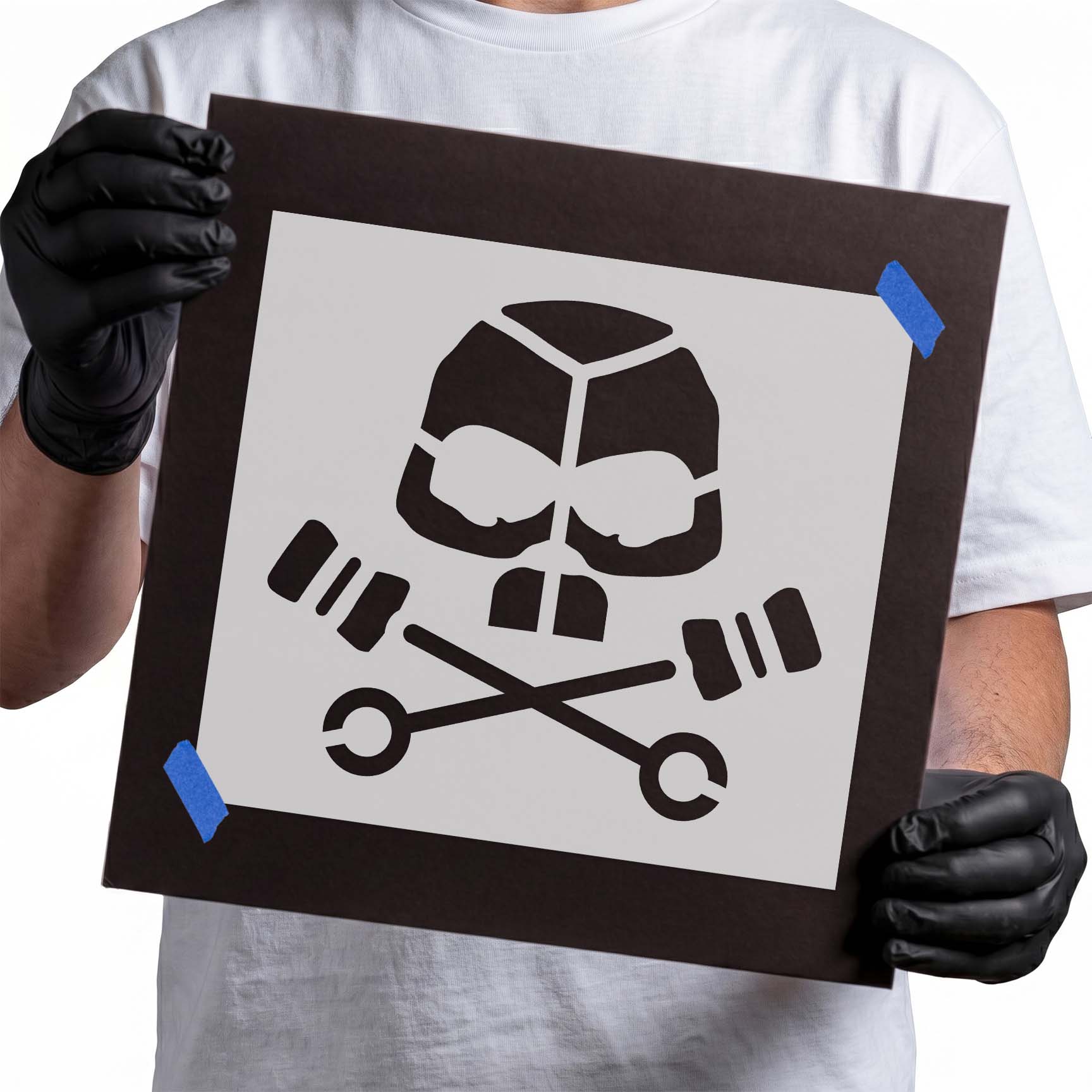 Skull Piston Stencil