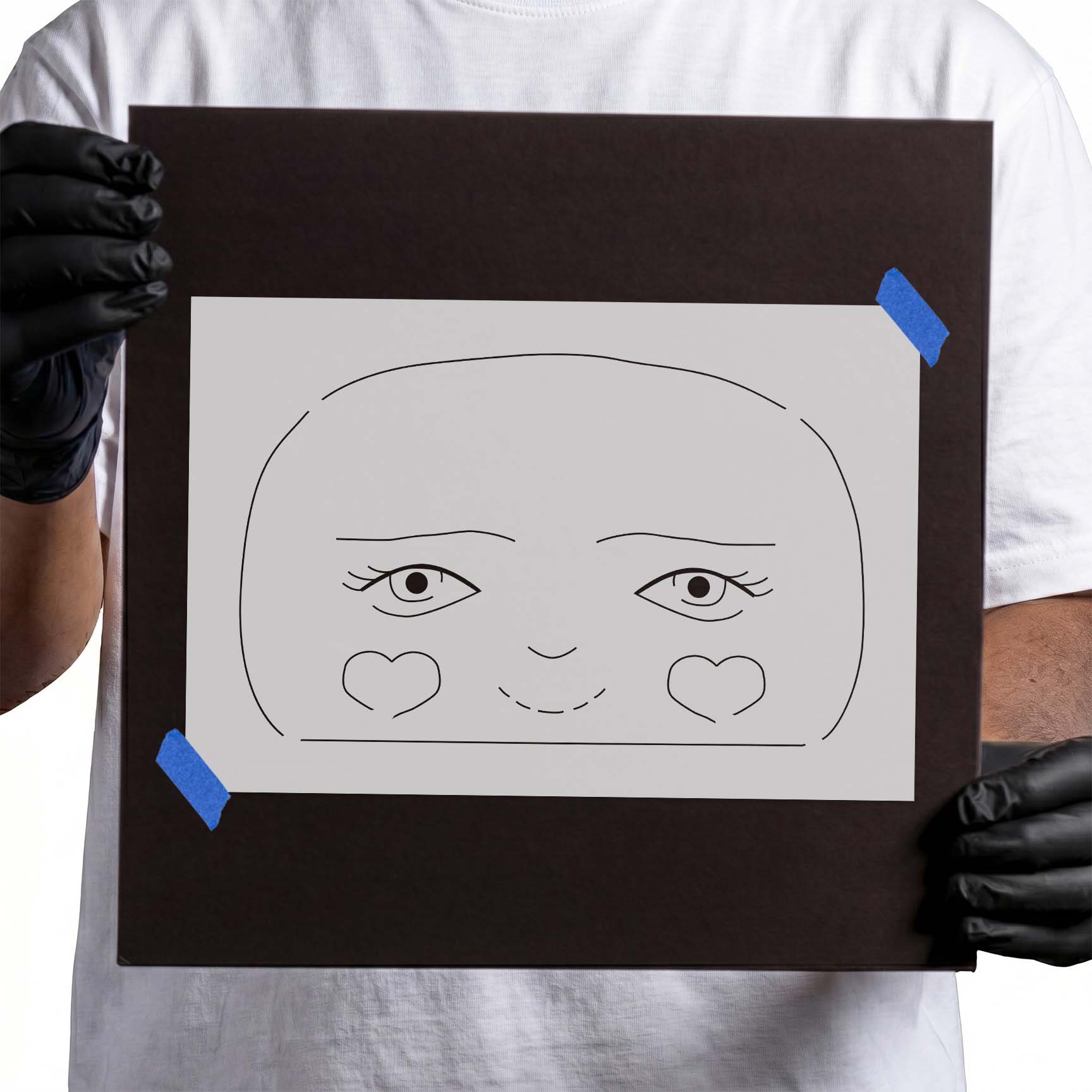 Smiling Doll Face Stencil