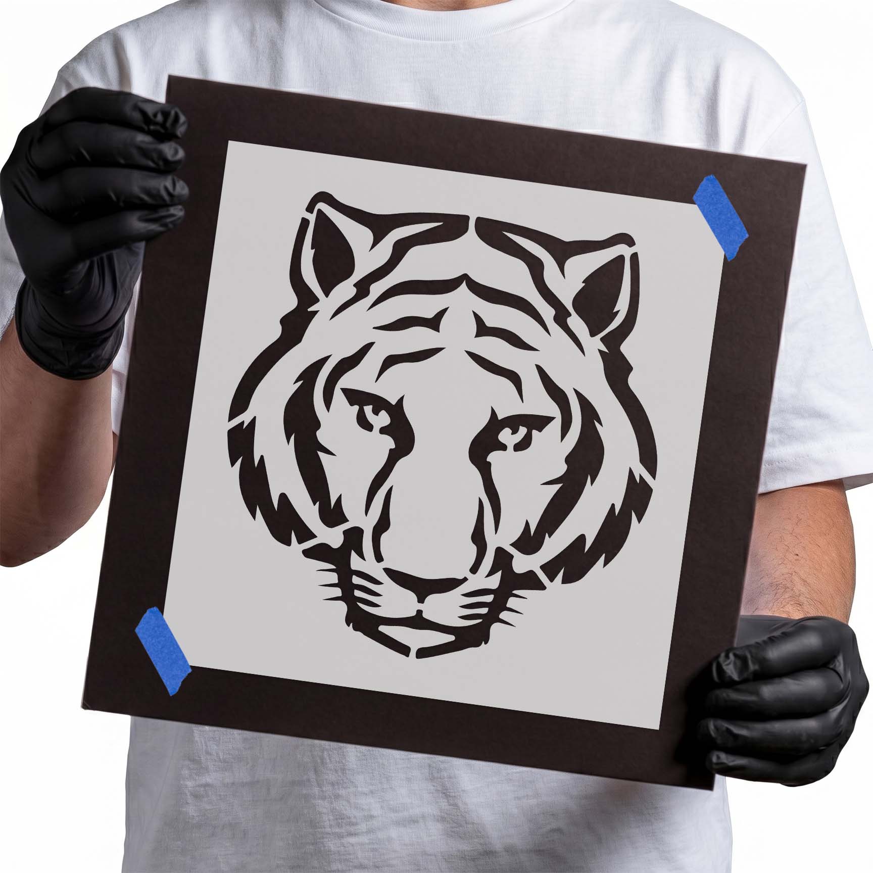 Staring Tiger Stencil