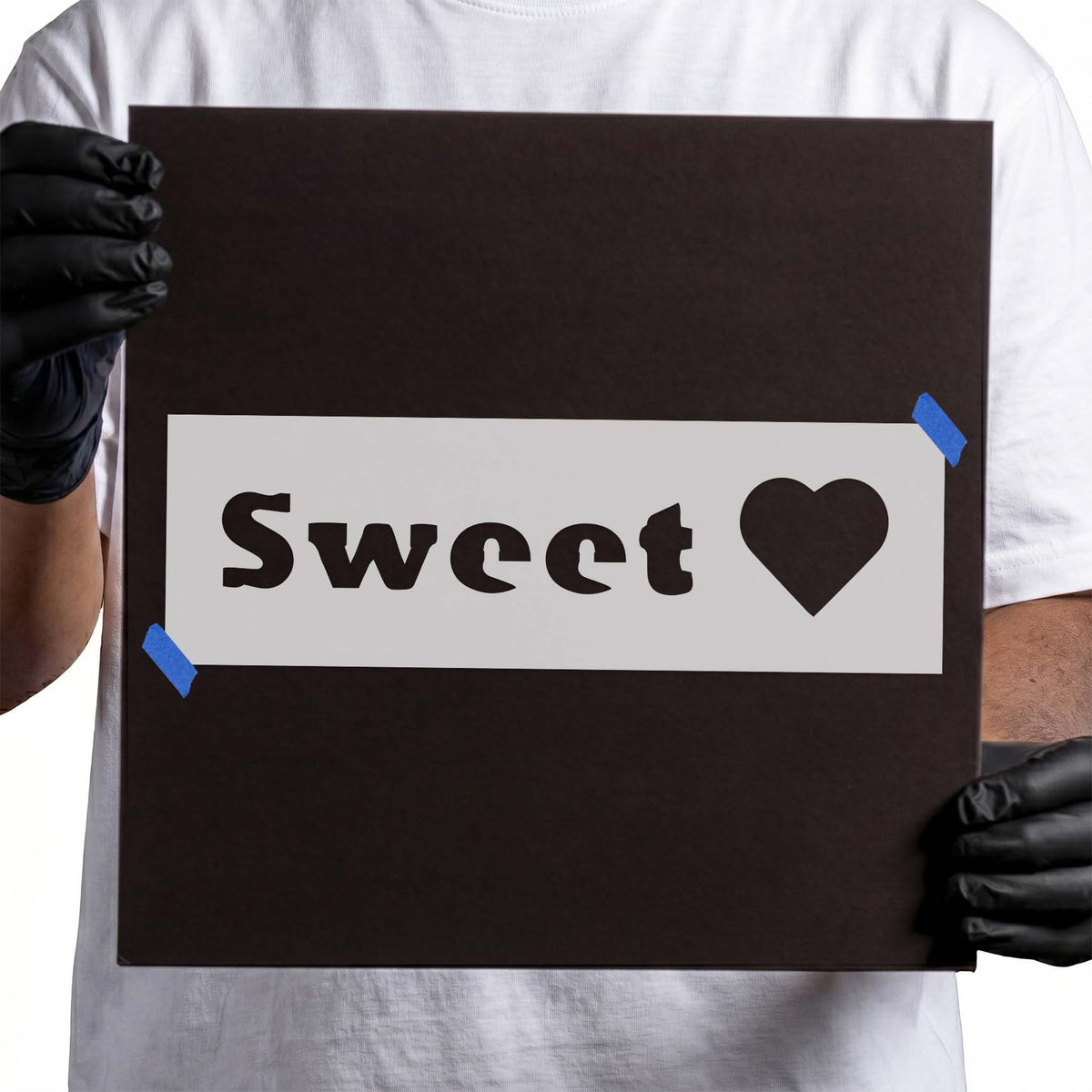 Sweet heart stencil with bold lettering and classic heart shape