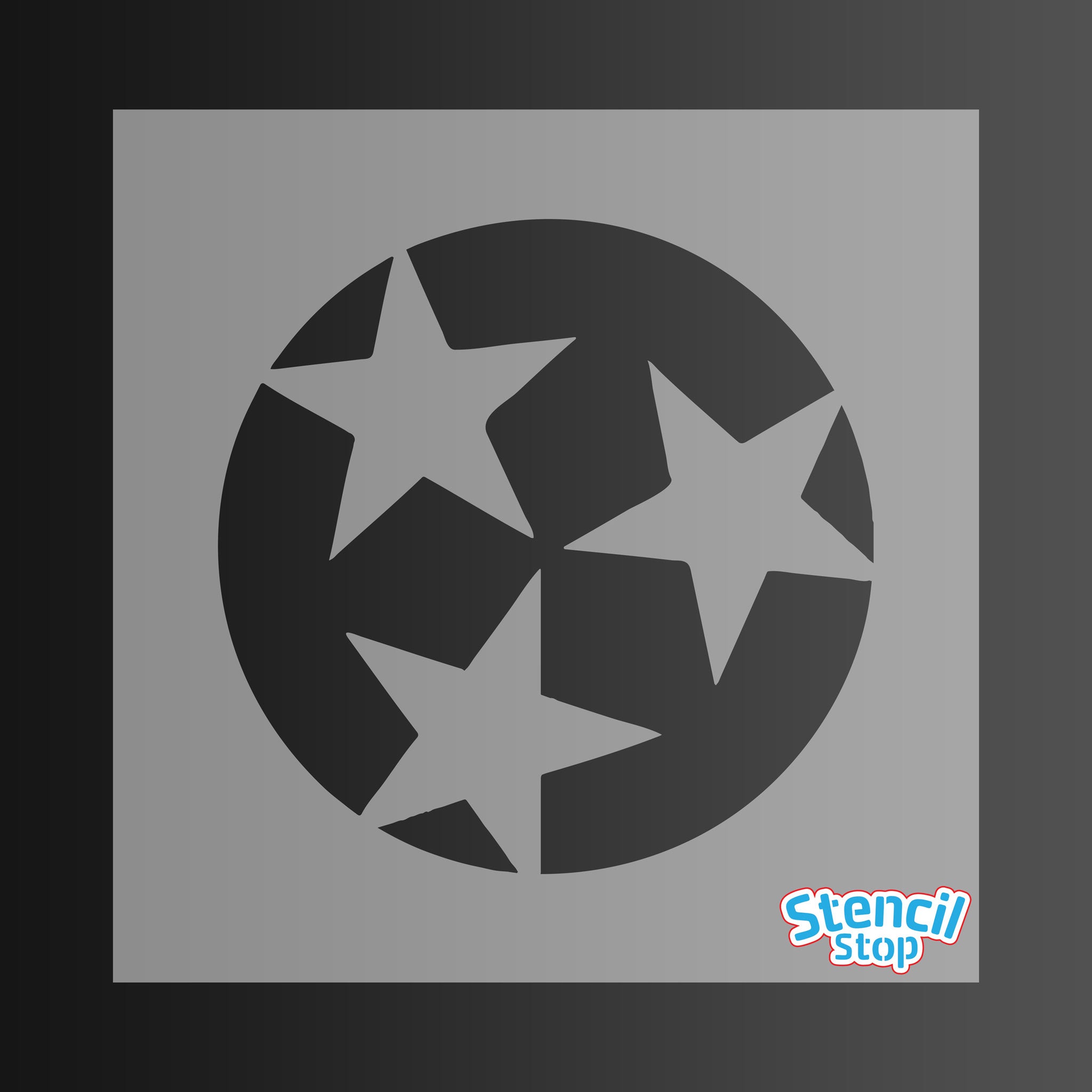 Tennessee Three Star State Flag Stencil