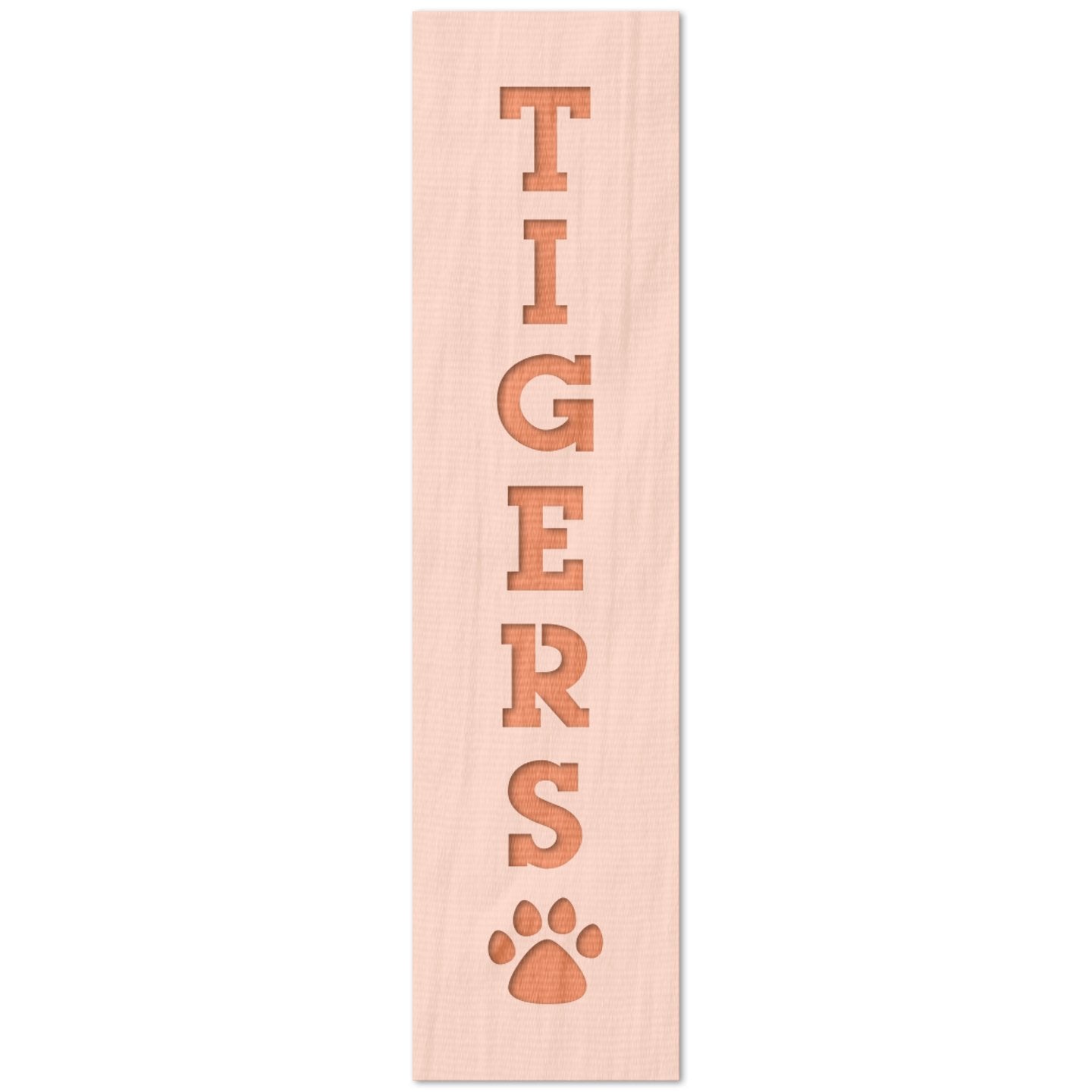 Tigers Vertical Sign Text Stencil