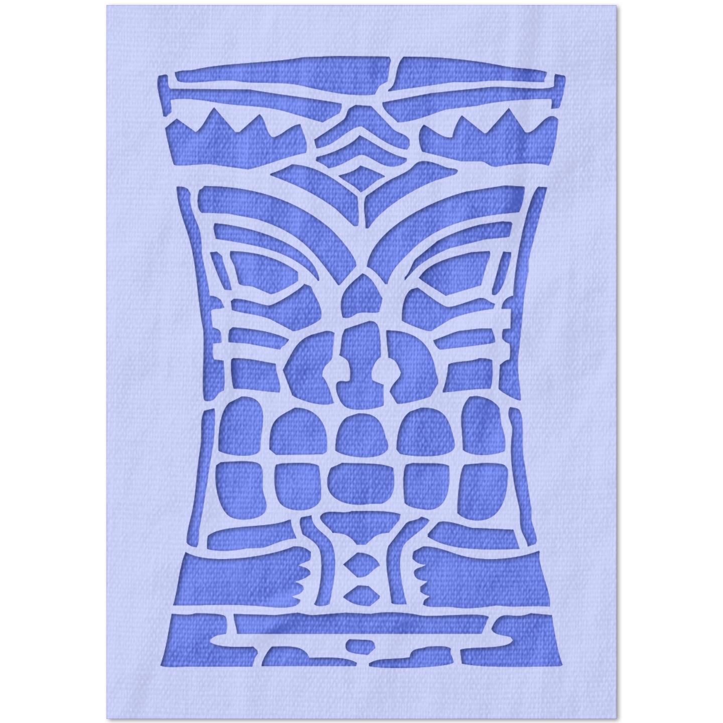 Tiki Totem Face Concave Stencil