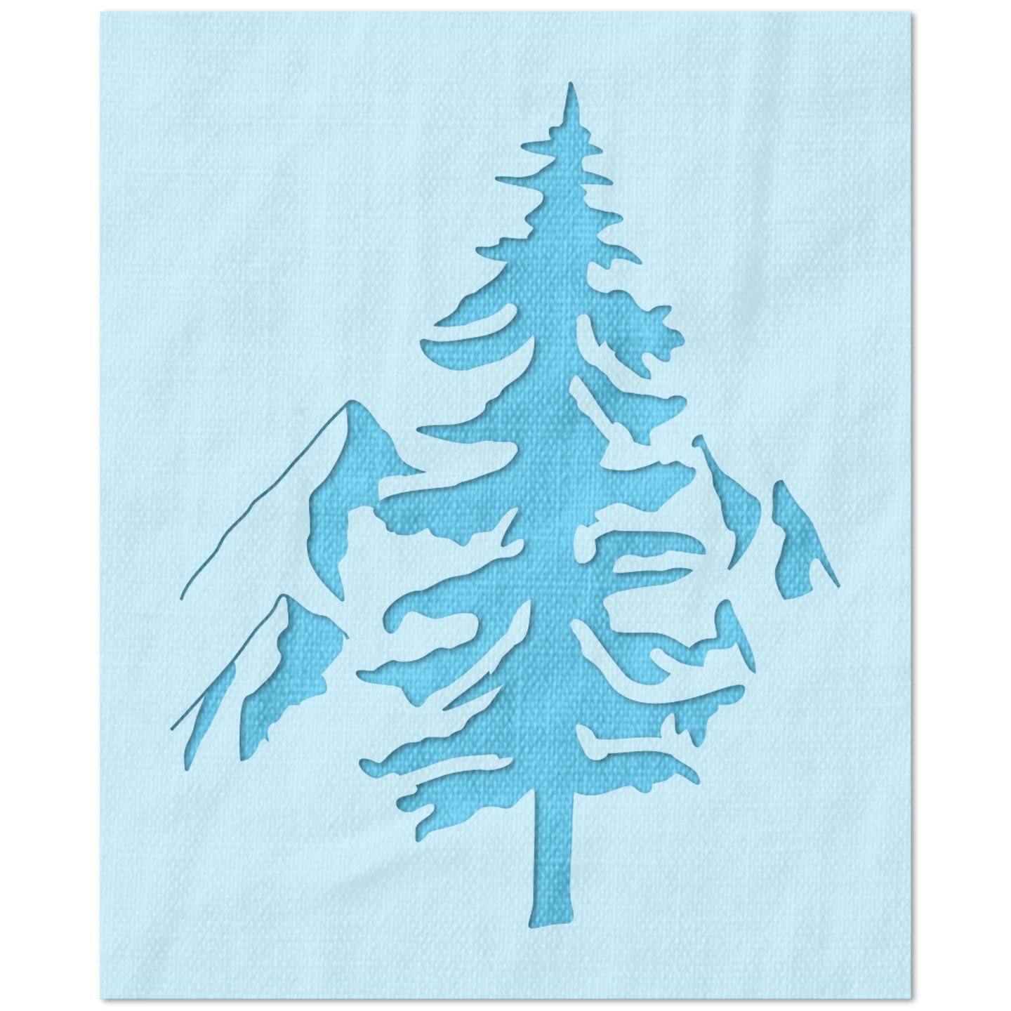 Tree and Mountains Stencil