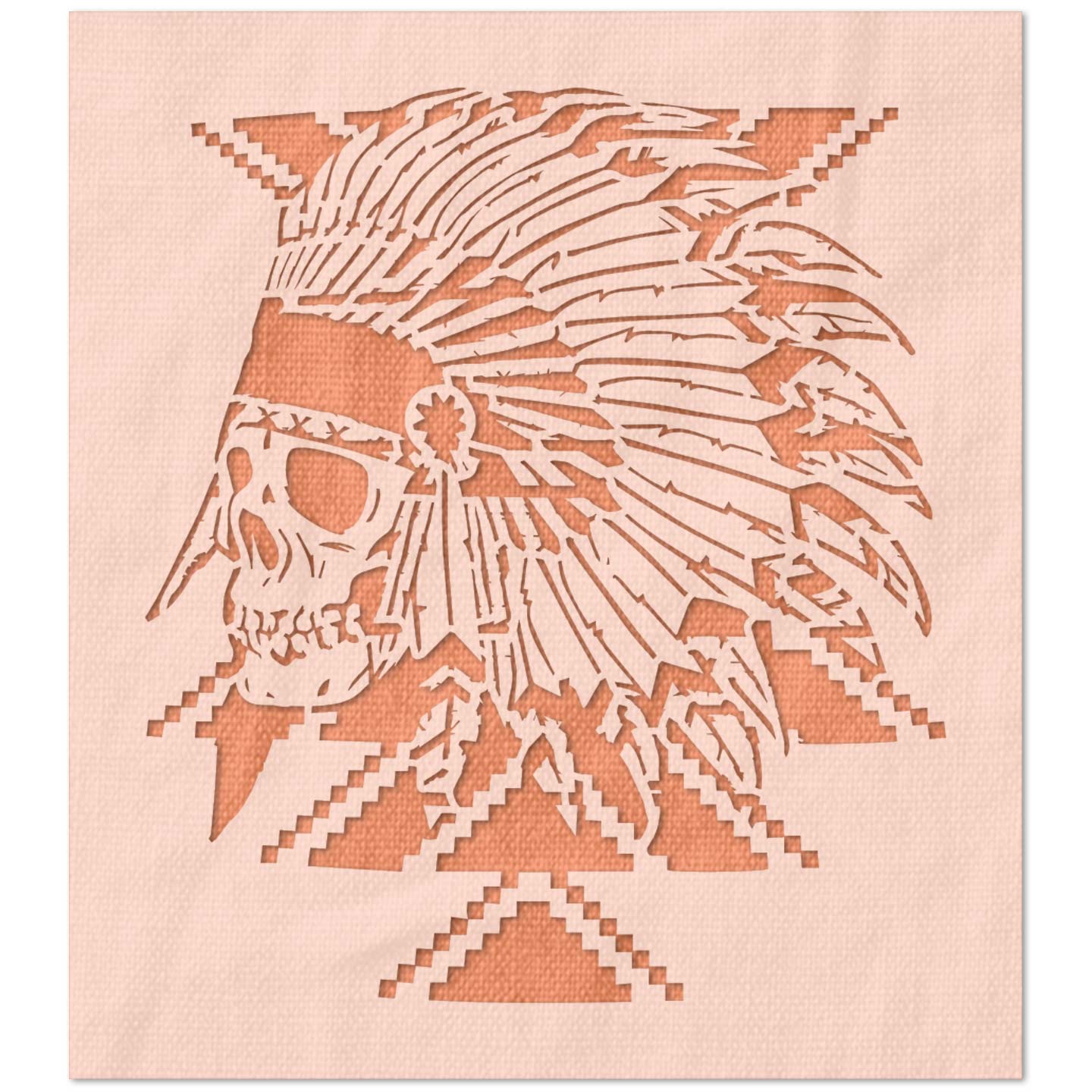 Tribal Skull Stencil