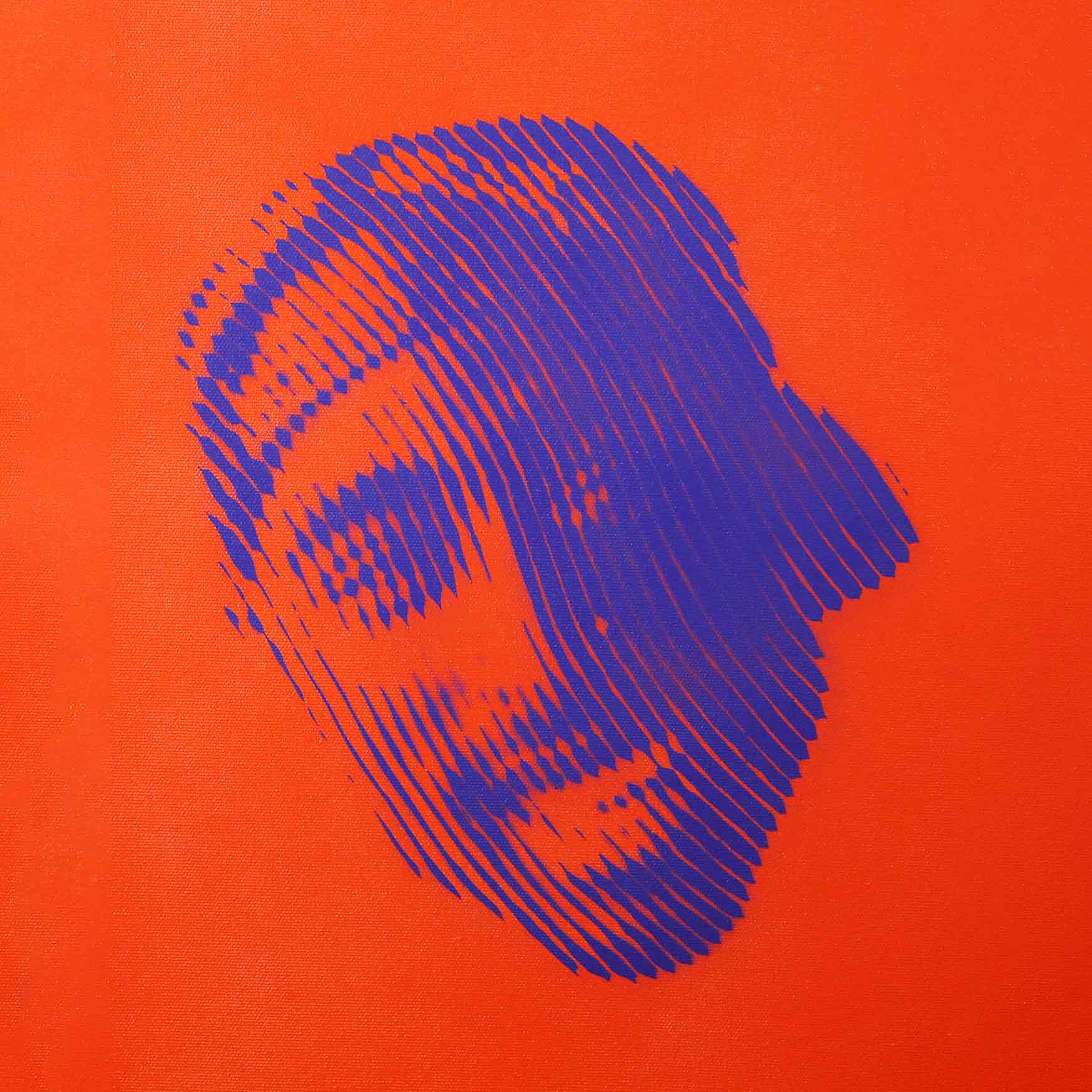 Tupac halftone stencil canvas painting