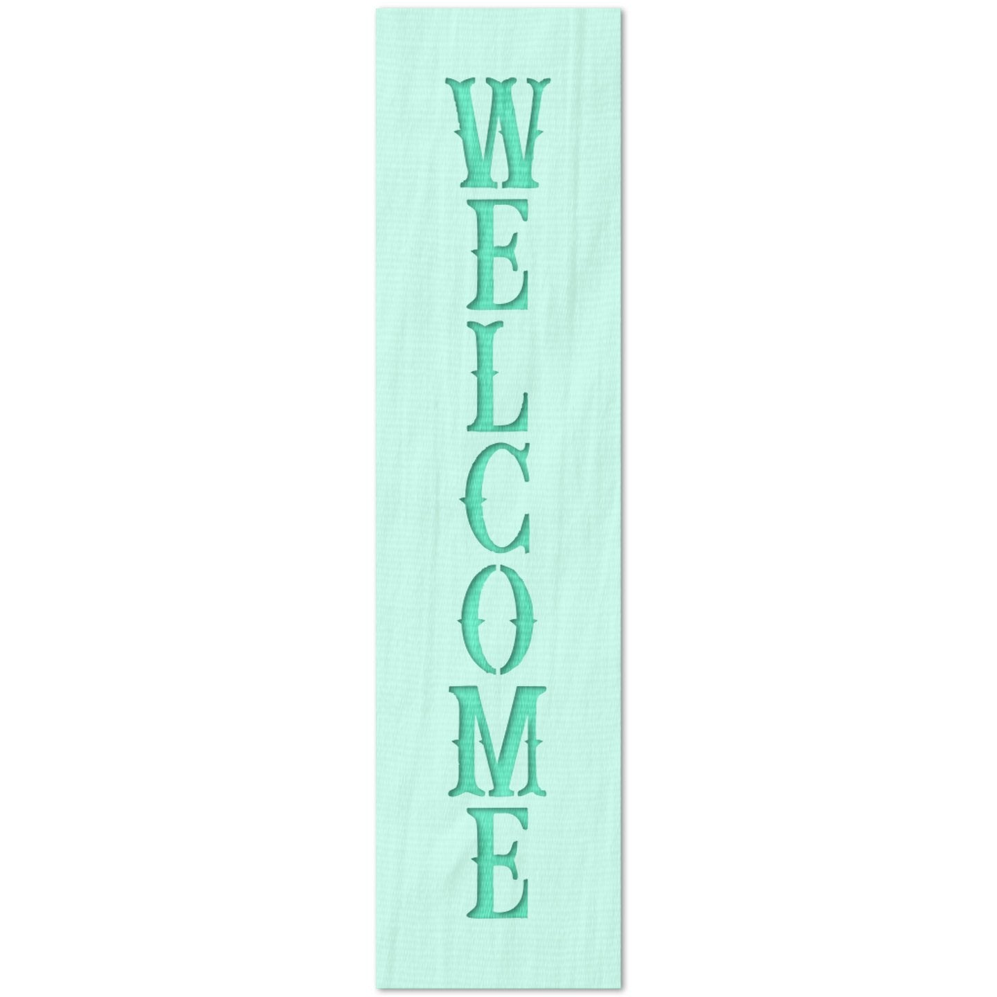 Vertical Welcome Sign Text Stencil