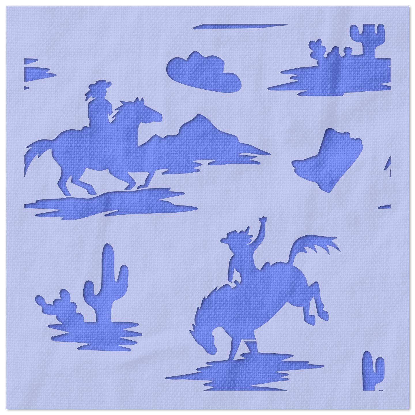 Western Cowboy Pattern Stencil