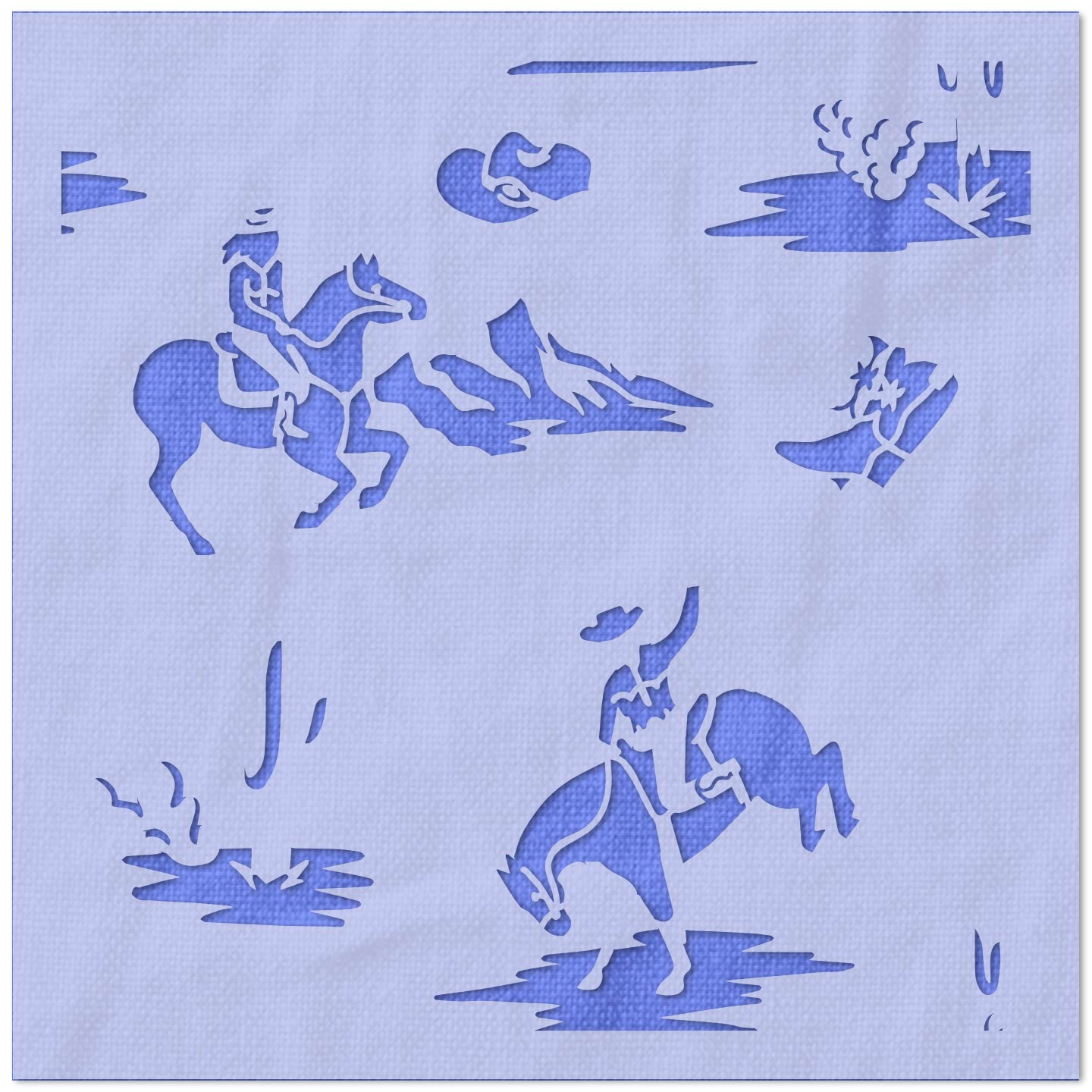 Western Cowboy Pattern Stencil