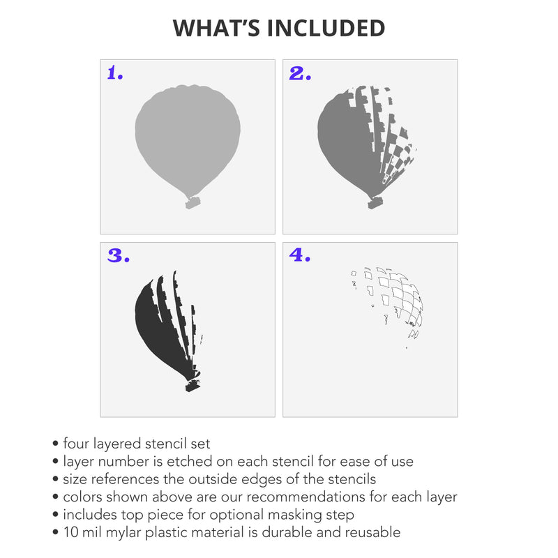 Hot Air Balloon Layered Stencil Set Stencil Stop