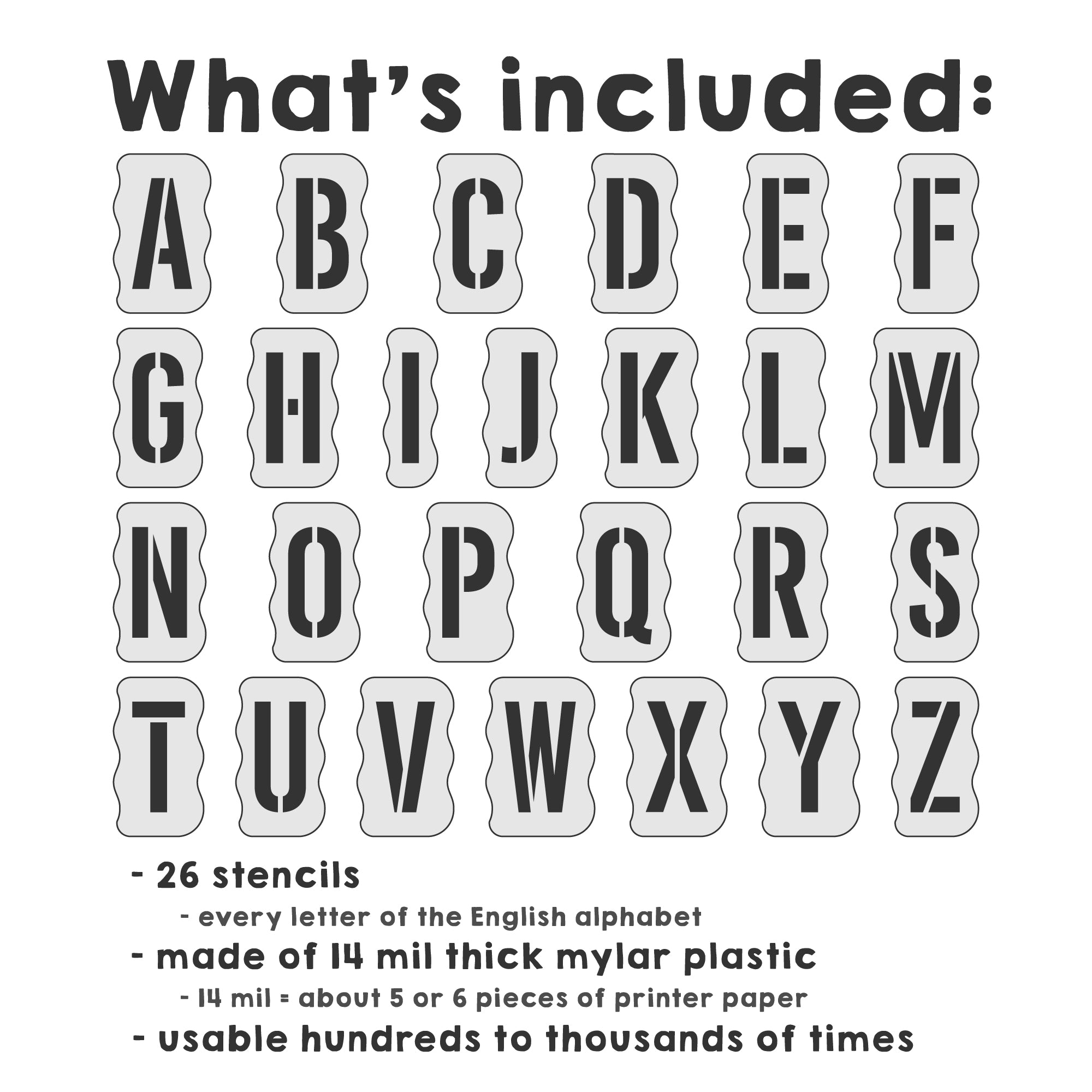 Large Alphabet Stencil Set