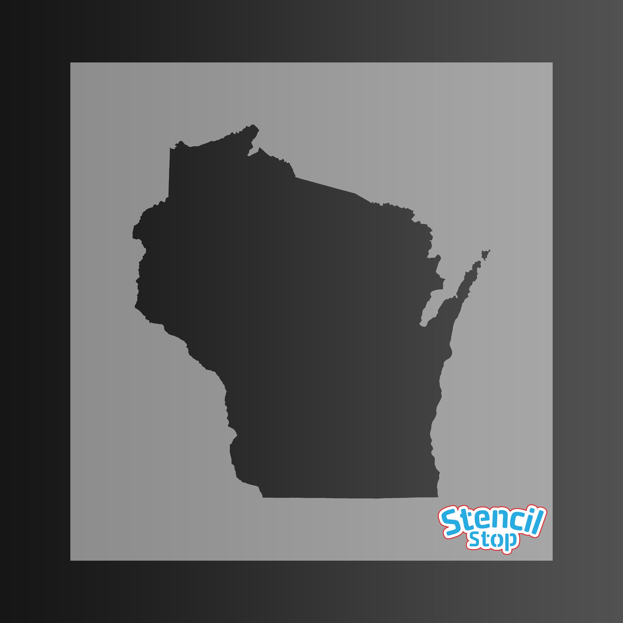 State of Wisconsin Shape Stencil