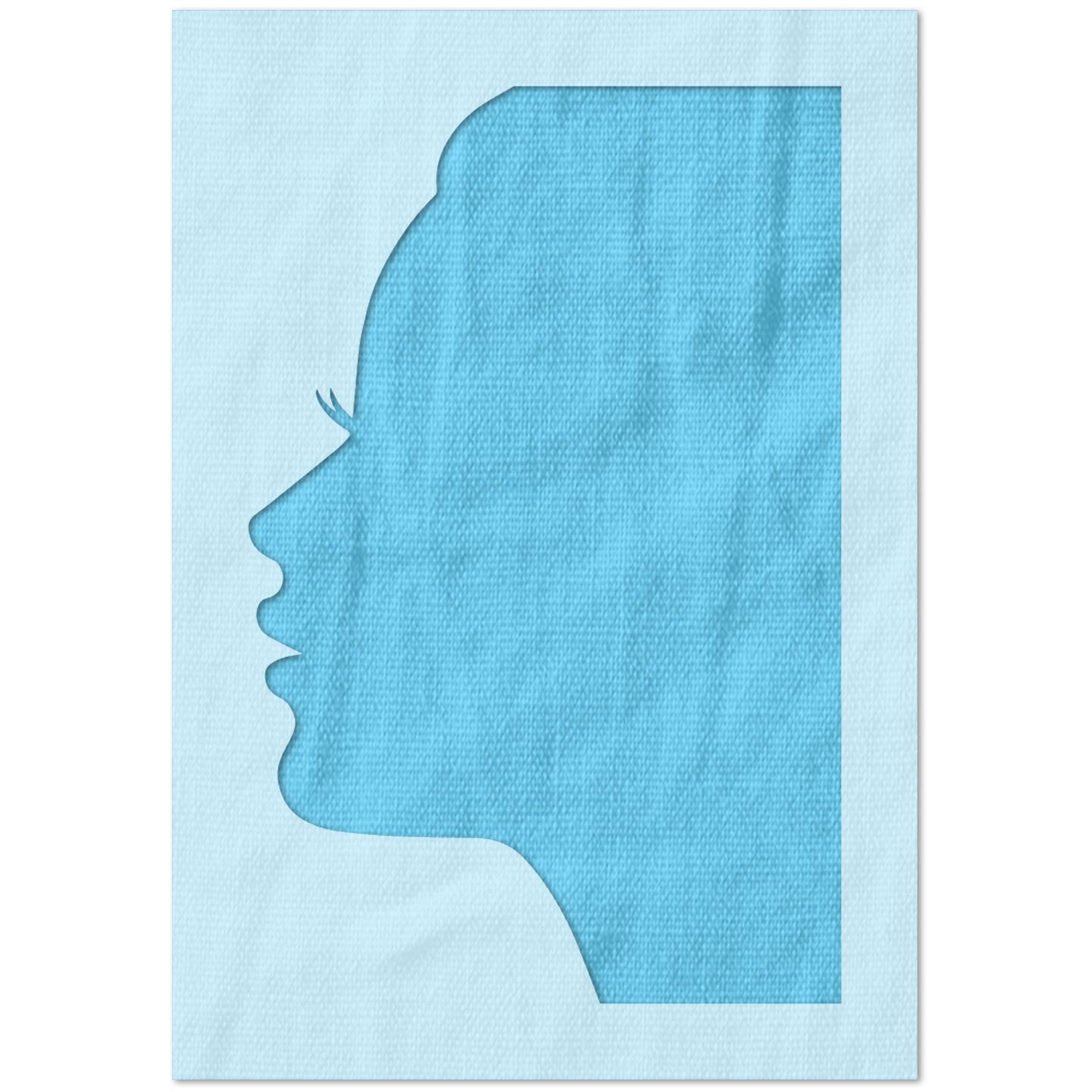 Woman Face Silhouette Stencil