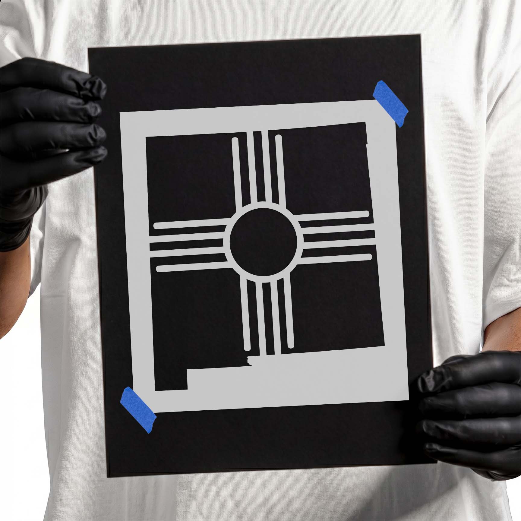 Zia Sun New Mexico Silhouette Symbol Stencil